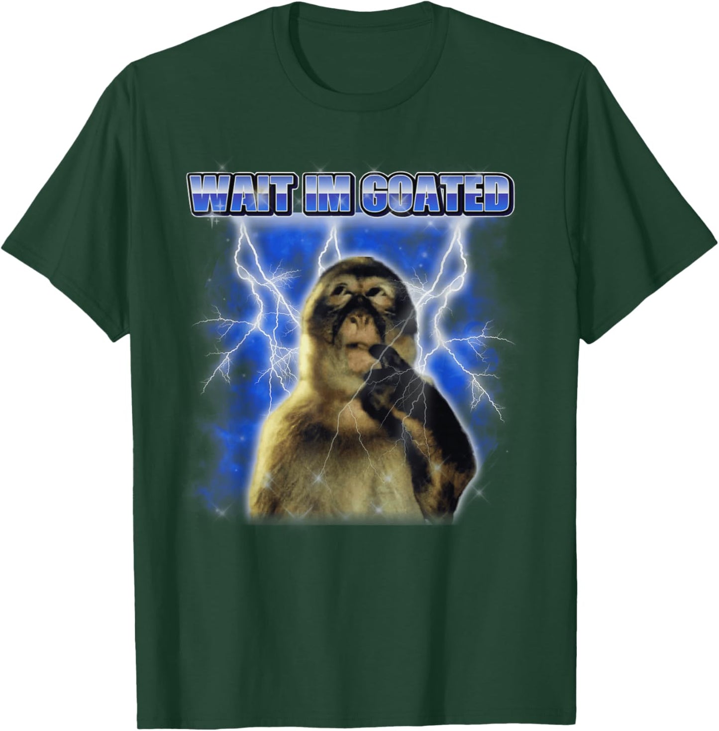 Funny Monkey Meme Men Women Wait I'm Goated T-Shirt - T-Shirt | Forest