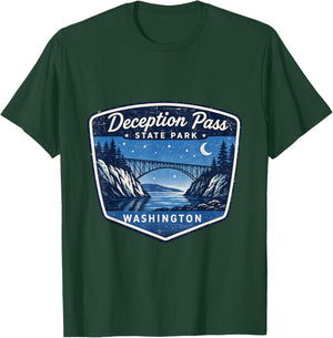 Deception Pass State Park Washington Outdoor Nature Travel T-Shirt - T-Shirt | Forest