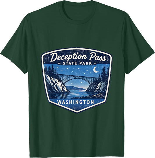 Deception Pass State Park Washington Outdoor Nature Travel T-Shirt - T-Shirt | Forest