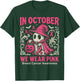 in October We Wear Pink Ghost Halloween Women Breast Cancer T-Shirt - T-Shirt | Forest