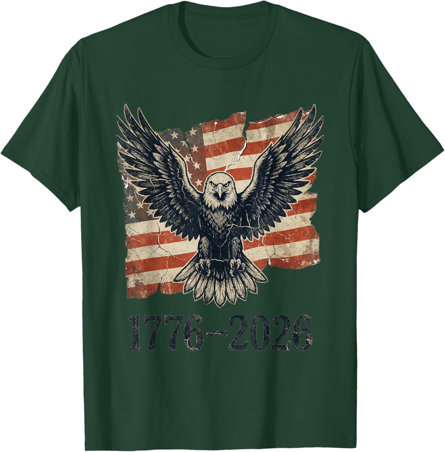 American 250 Years Eagle 1776–2026 T-Shirt - T-Shirt | Forest