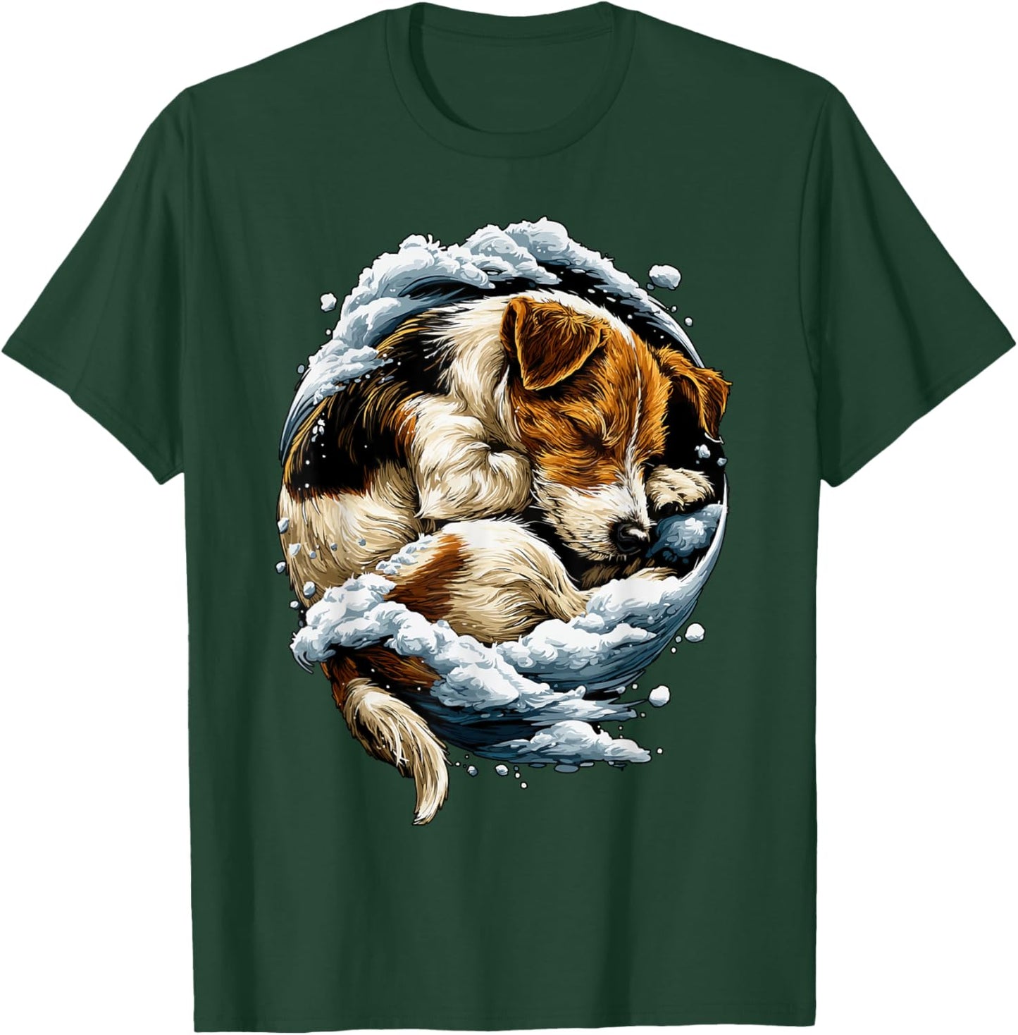 Jack Russell avec Chien enneigé pour l'hiver T-Shirt - T-Shirt | Forest