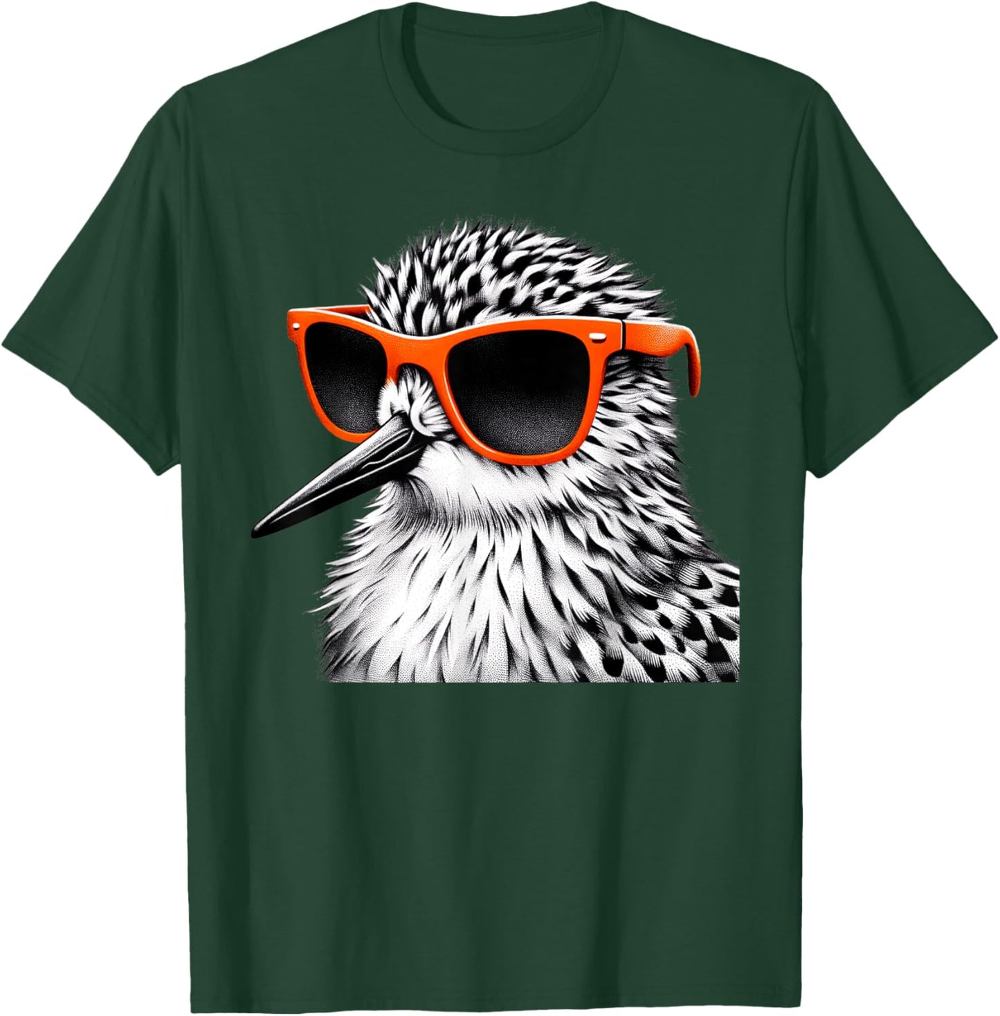 Cool Sandpiper Bird Wearing Sunglasses Graphic Art T-Shirt - T-Shirt | Forest