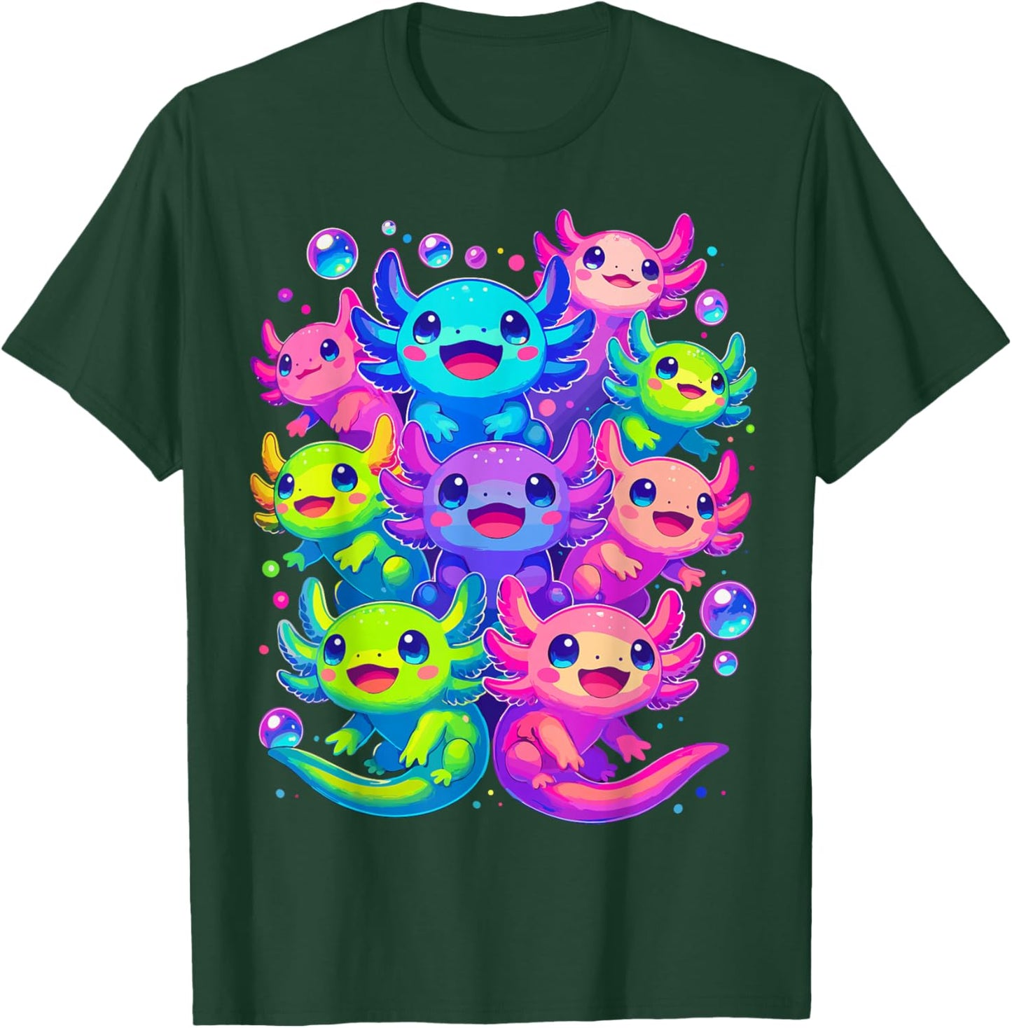 Axolotl Kawaii Animals Cute Axolotls T-Shirt - T-Shirt | Forest