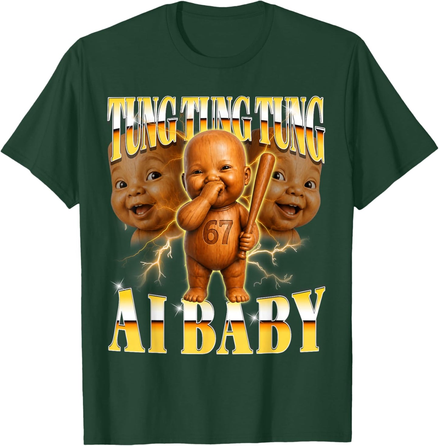 Tung Tung Tung Niche Ai Baby is Calling Y2K Bootleg Meme T-Shirt - T-Shirt | Forest