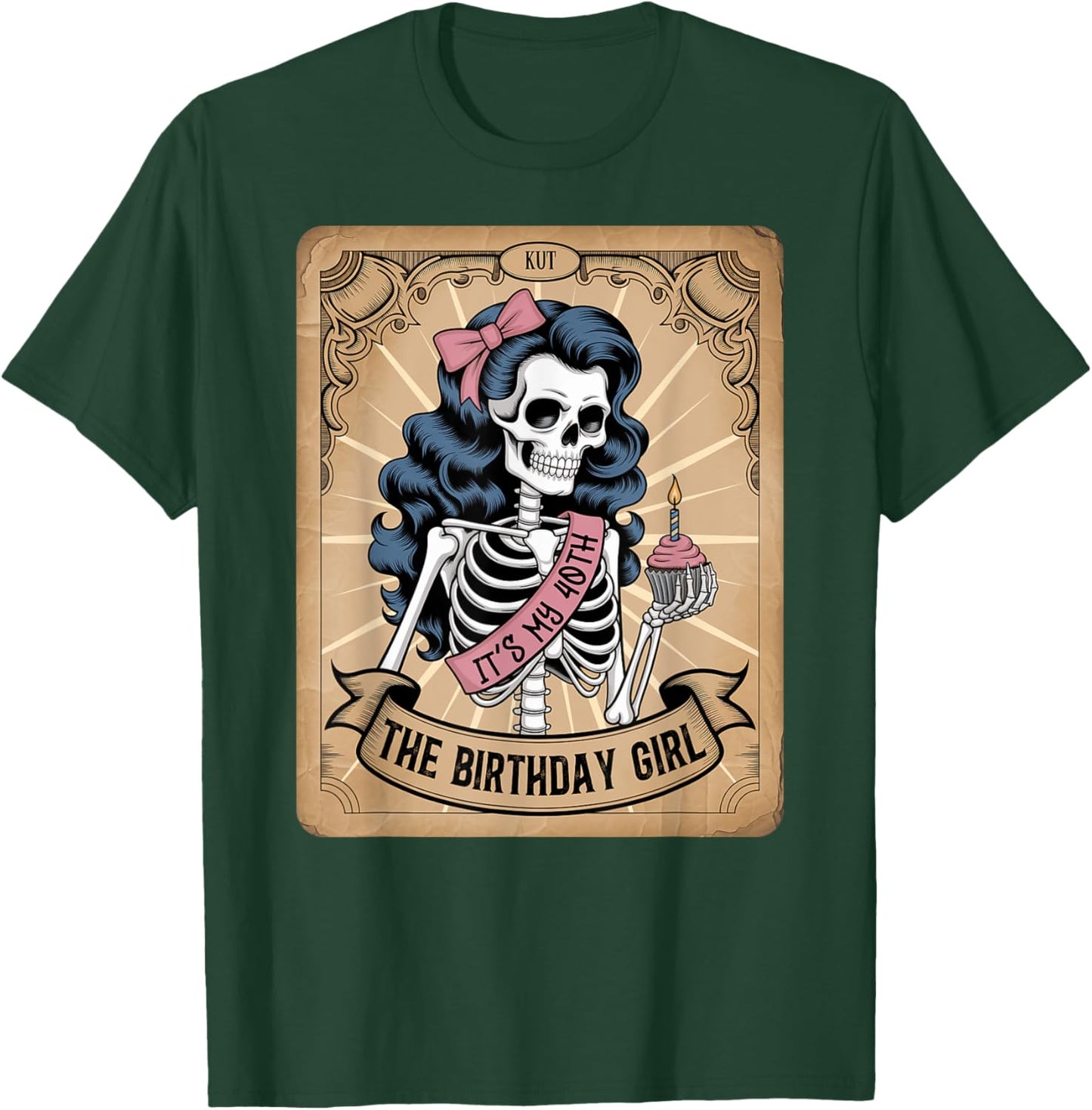 It's My 40th Birthday Tarot Card Funny Skeleton Birthday T-Shirt - T-Shirt | Forest