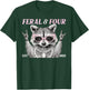 Funny 4 Year Old Feral and Four Raccoon 4th Birthday Girl T-Shirt - T-Shirt | Forest