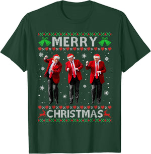 Funny Trump Dance Merry Christmas Ugly Xmas Sweater Pajamas T-Shirt - T-Shirt | Forest