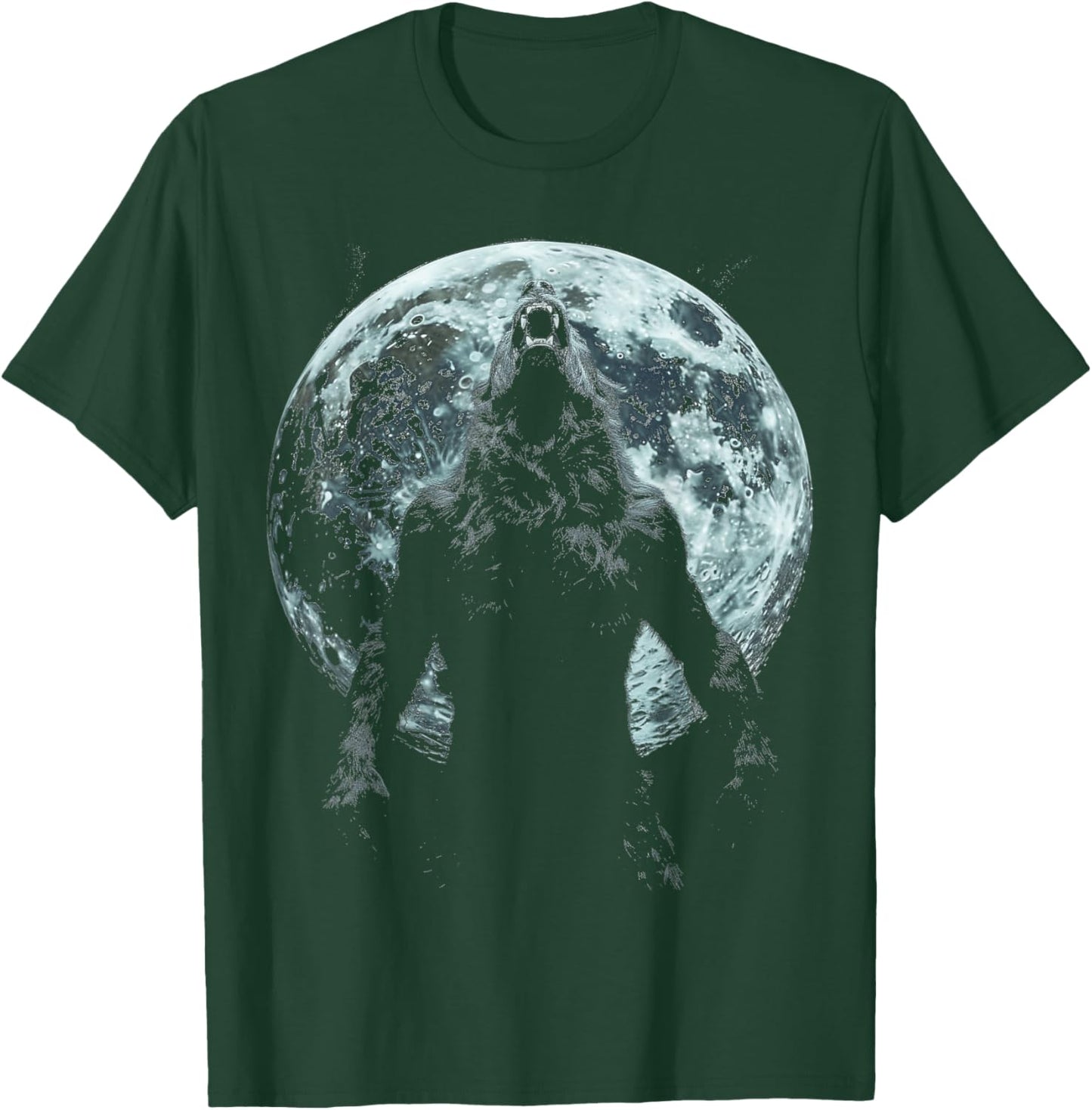 Werewolf Wolf Howling Moon Alpha Male Halloween Sigma Male T-Shirt - T-Shirt | Forest
