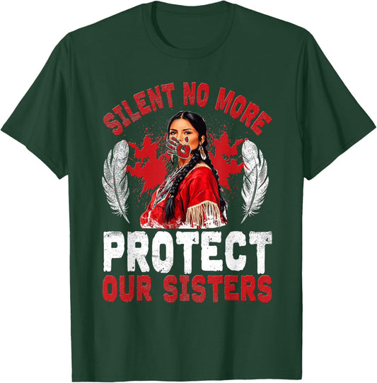 MMIW Awareness Indigenous Women Stolen Sisters Native Art T-Shirt - T-Shirt | Forest