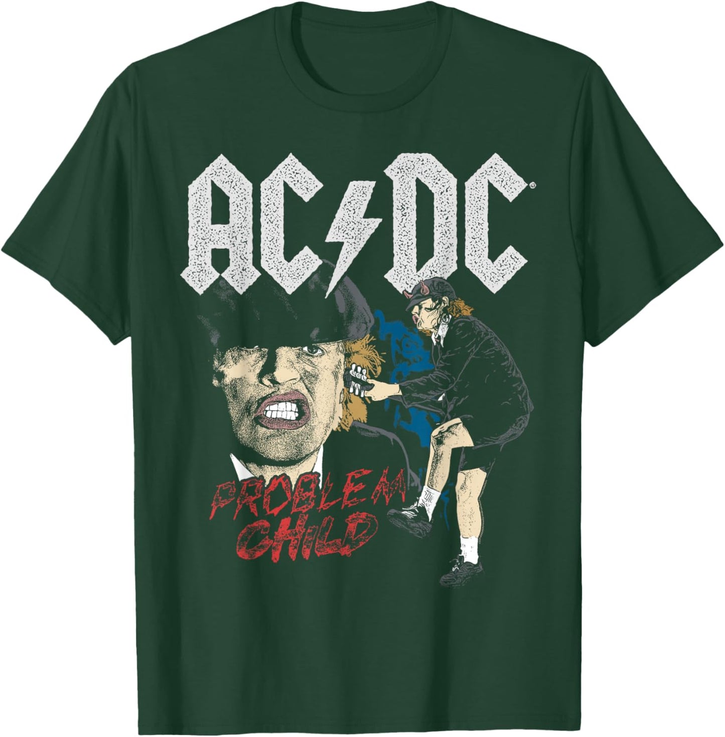 Official AC/DC Problem Child Distressed Artwork ACDC Rock T-Shirt - T-Shirt | Forest