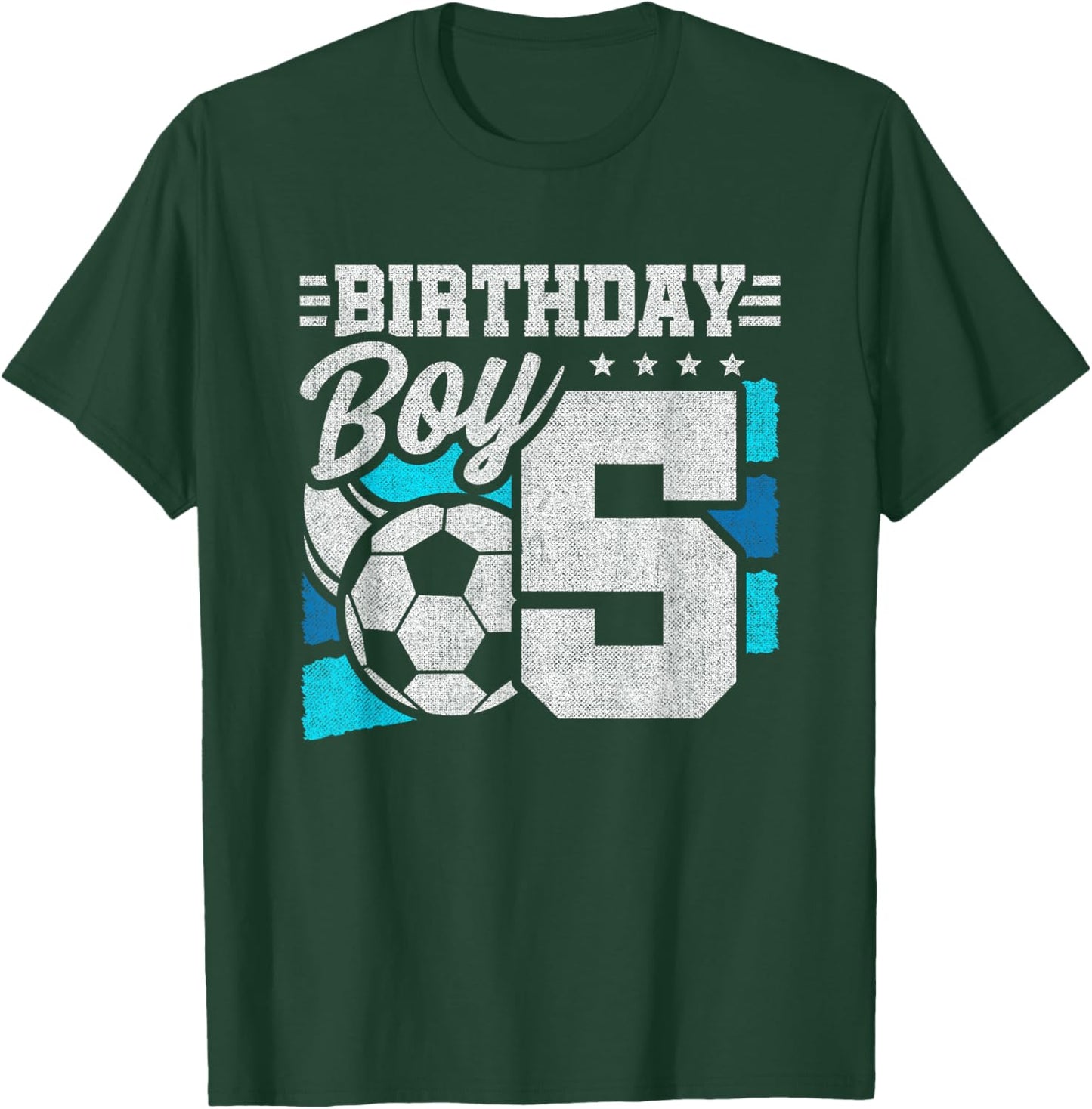 Boys 5th Birthday - Soccer Party 5 Year Old Boy Birthday T-Shirt - T-Shirt | Forest