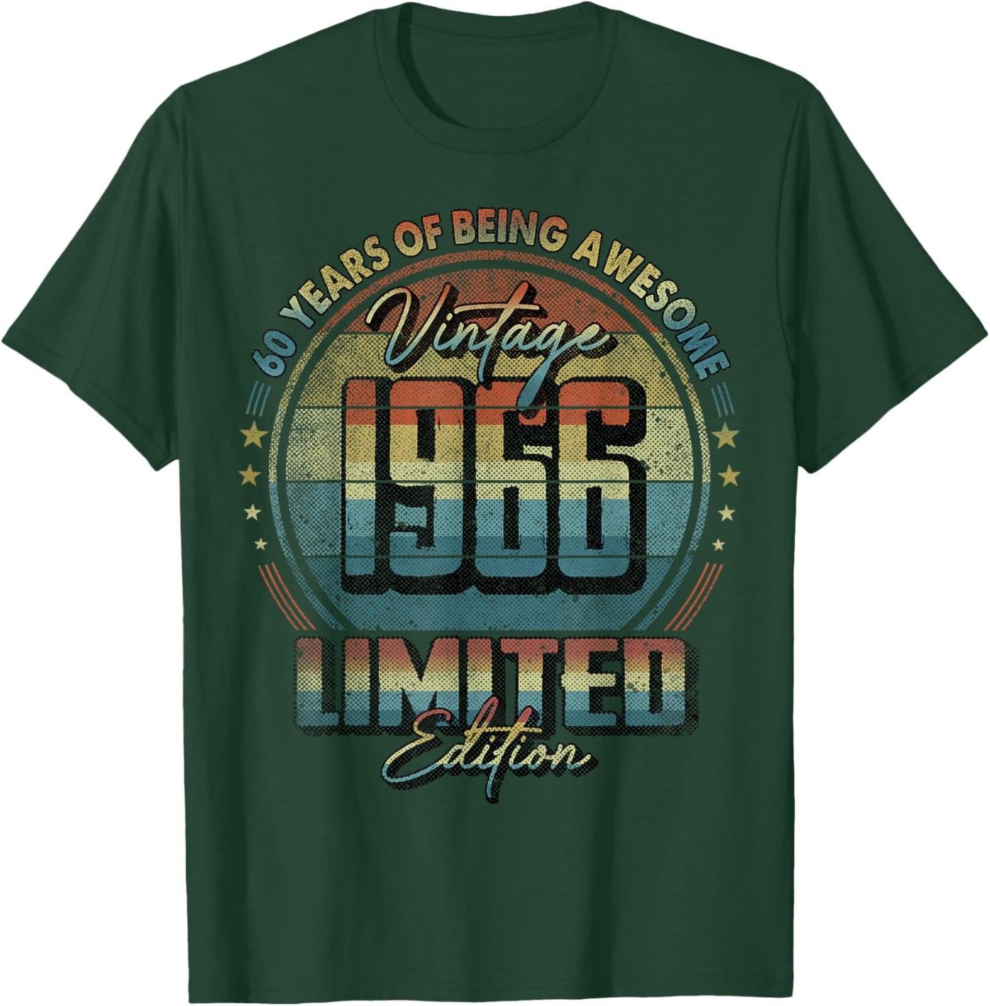 Vintage 1966 Limited Edition Shirt 60 Year Old 60th Birthday T-Shirt - T-Shirt | Forest