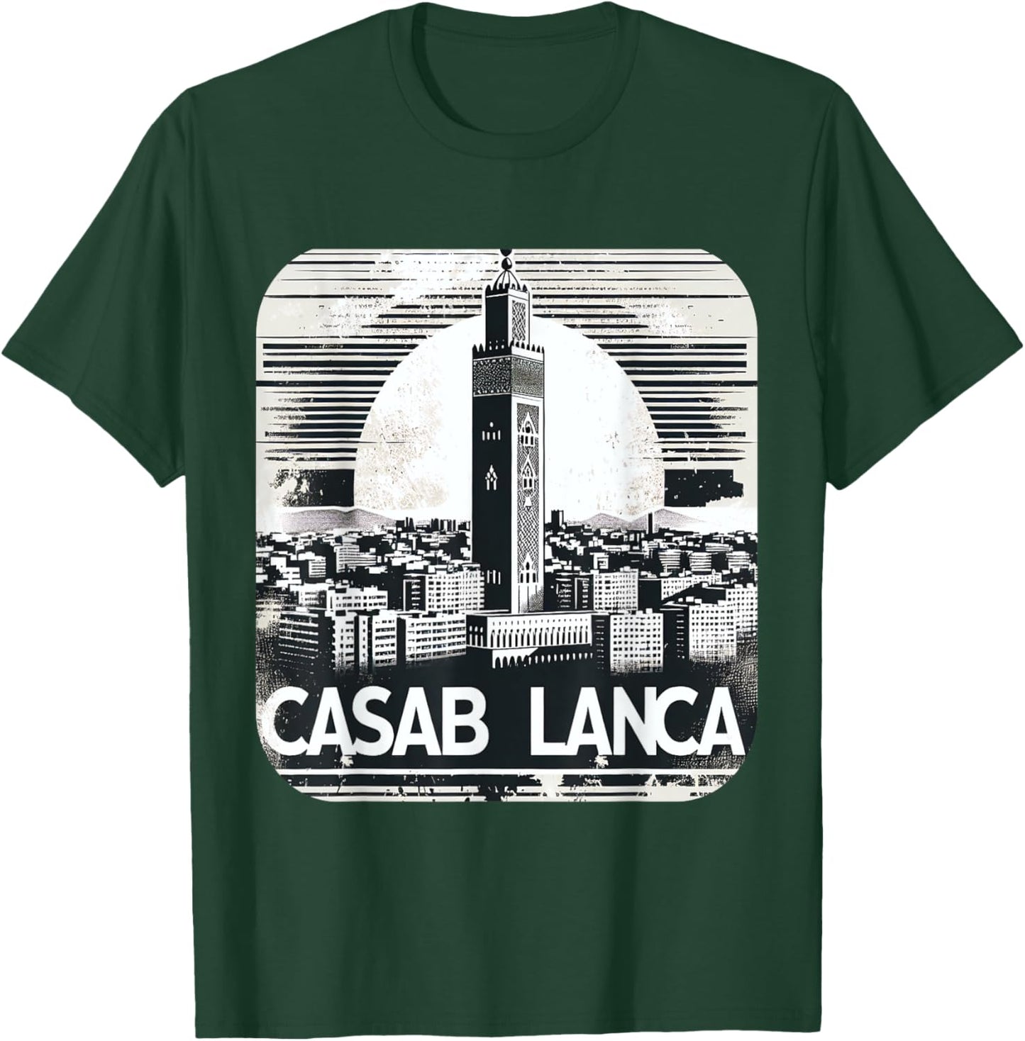 Vintage Casablanca Souvenir Moroccan Costume Morocco Skyline T-Shirt - T-Shirt | Forest