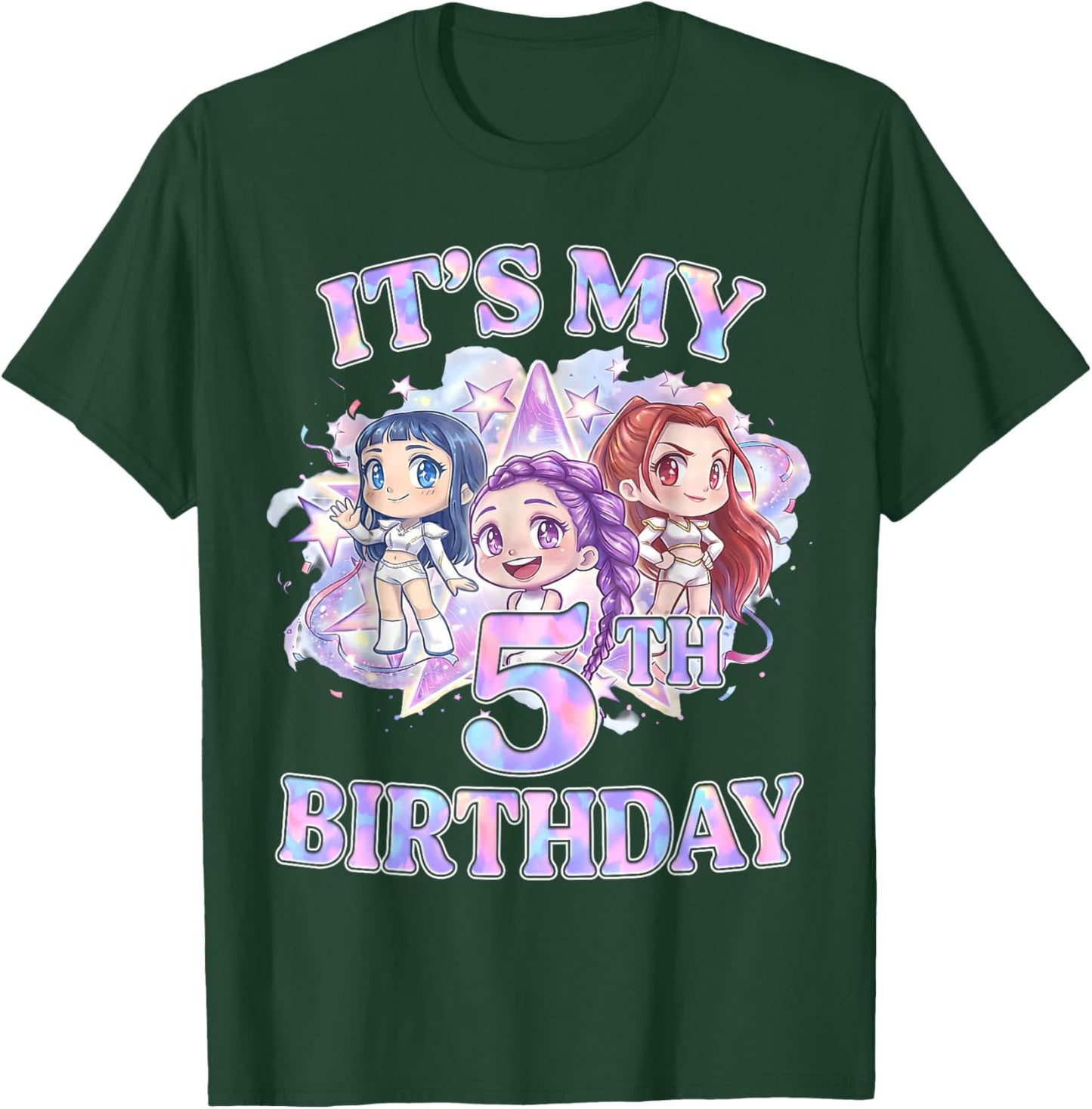 5 Years Old Birthday K pop Kids 5th Bday Girls K-pop T-Shirt - T-Shirt | Forest