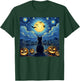 Halloween Black Cat Starry Night Witch Pumpkin Moon T-Shirt - T-Shirt | Forest