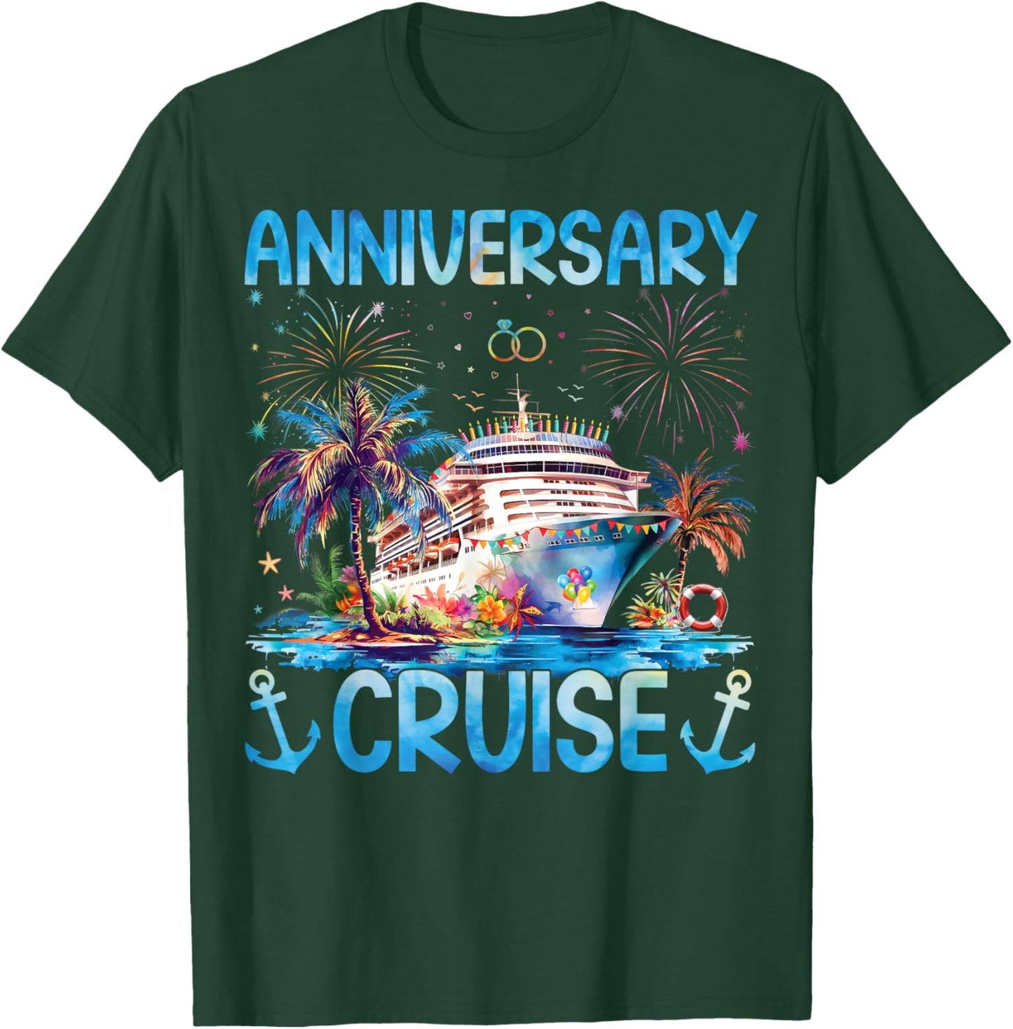 Husband And Wife It's Our Couple Matching Anniversary Cruise T-Shirt - T-Shirt | Forest