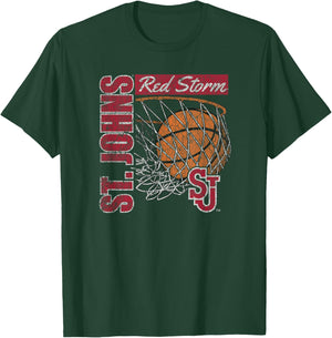 St. John's Red Storm Vintage Basketball 90's Navy T-Shirt - T-Shirt | Forest