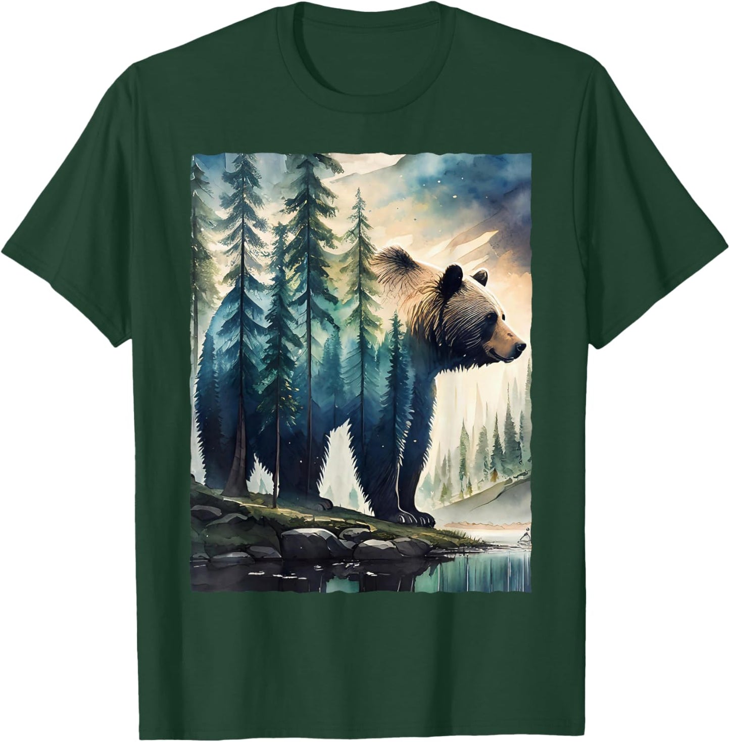 Bear and Forest Nature T-Shirt - T-Shirt | Forest