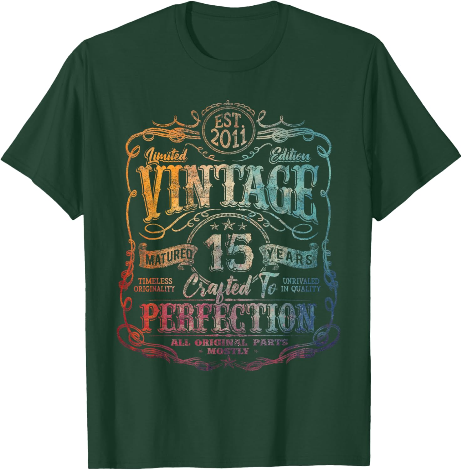 Vintage 2011 Limited Edition Shirt 15 Year Old 15th Birthday T-Shirt - T-Shirt | Forest