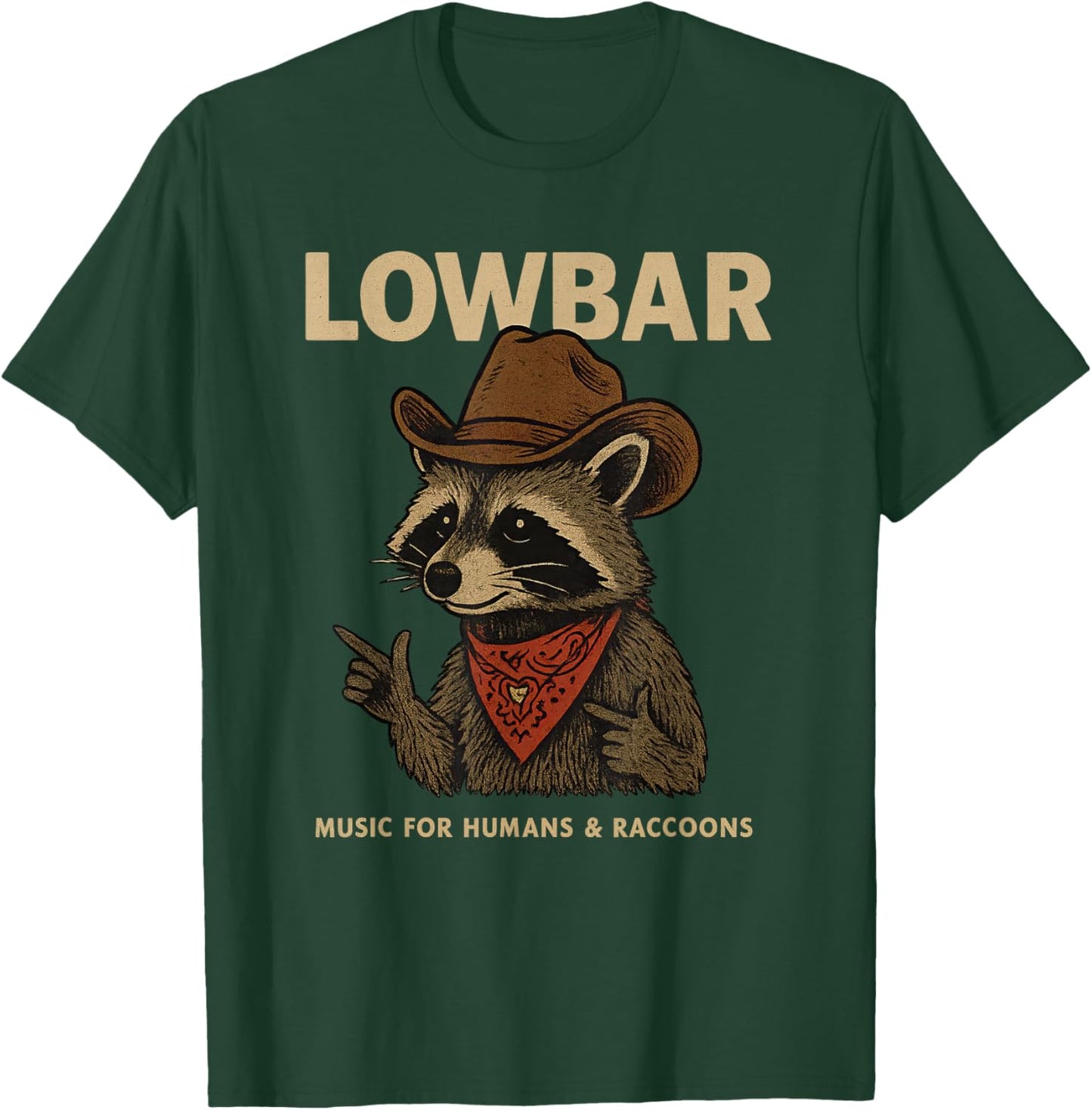 Lowbar Fingergun Raccoon T-Shirt - T-Shirt | Forest