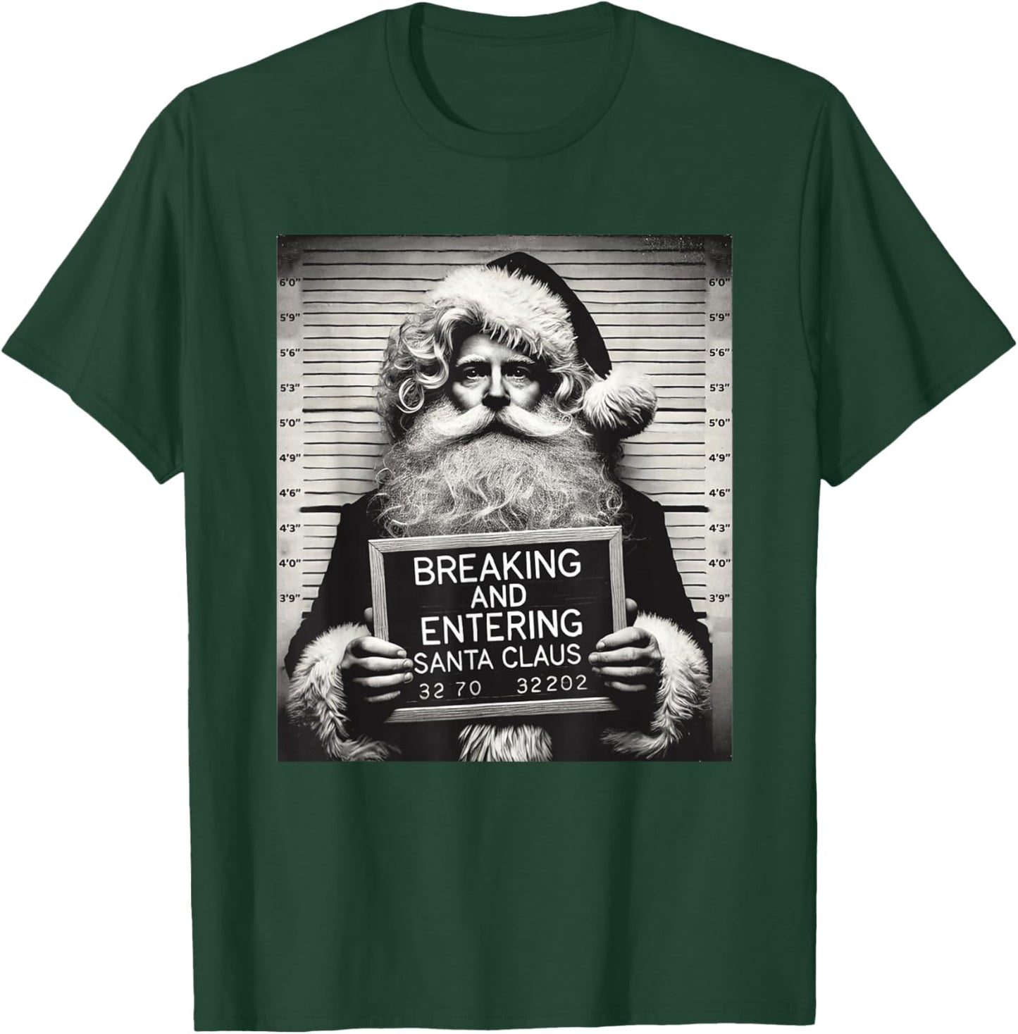 Santa Mugshot Funny Christmas Santa Xmas T-Shirt - T-Shirt | Forest