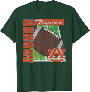 Auburn Tigers Vintage Football Field Navy T-Shirt - T-Shirt | Forest