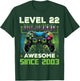 Level 22 Unlocked Video Game Controller 22nd Birthday Gamer T-Shirt - T-Shirt | Forest