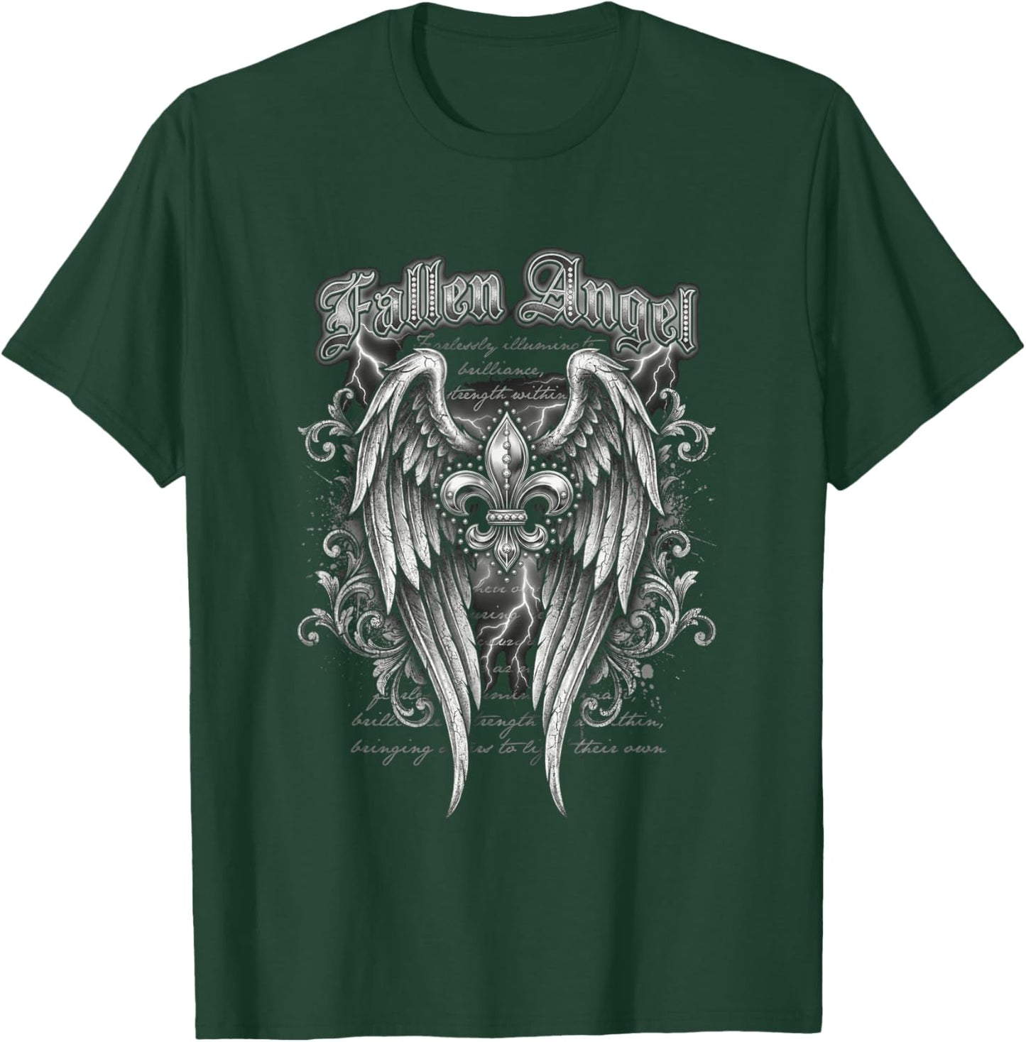 Fleur De Lis Gothic Grunge Y2K Aesthetic T-Shirt - T-Shirt | Forest