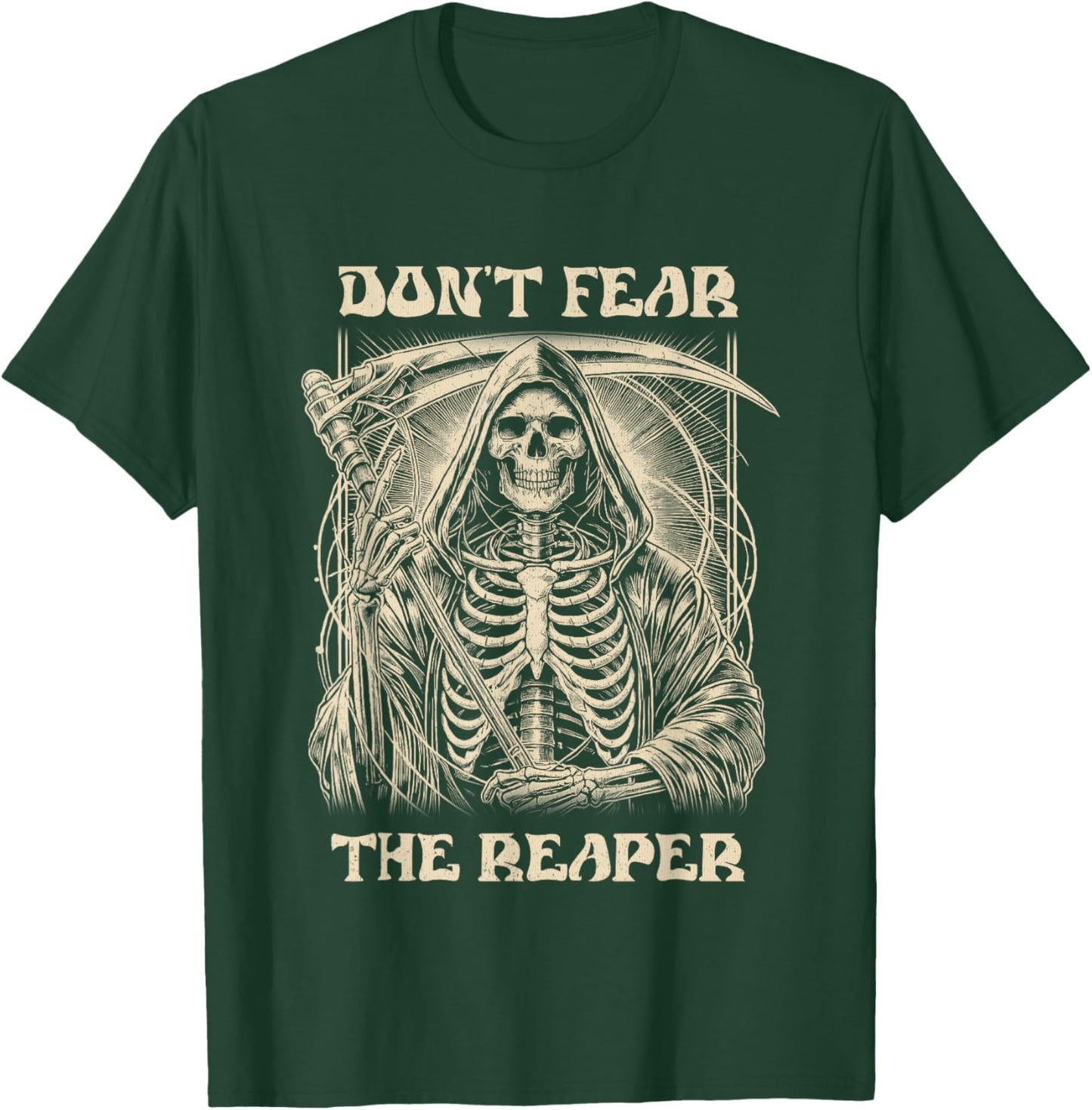 Vintage Retro Dont Fear The Reaper Halloween Graphic T-Shirt - T-Shirt | Forest