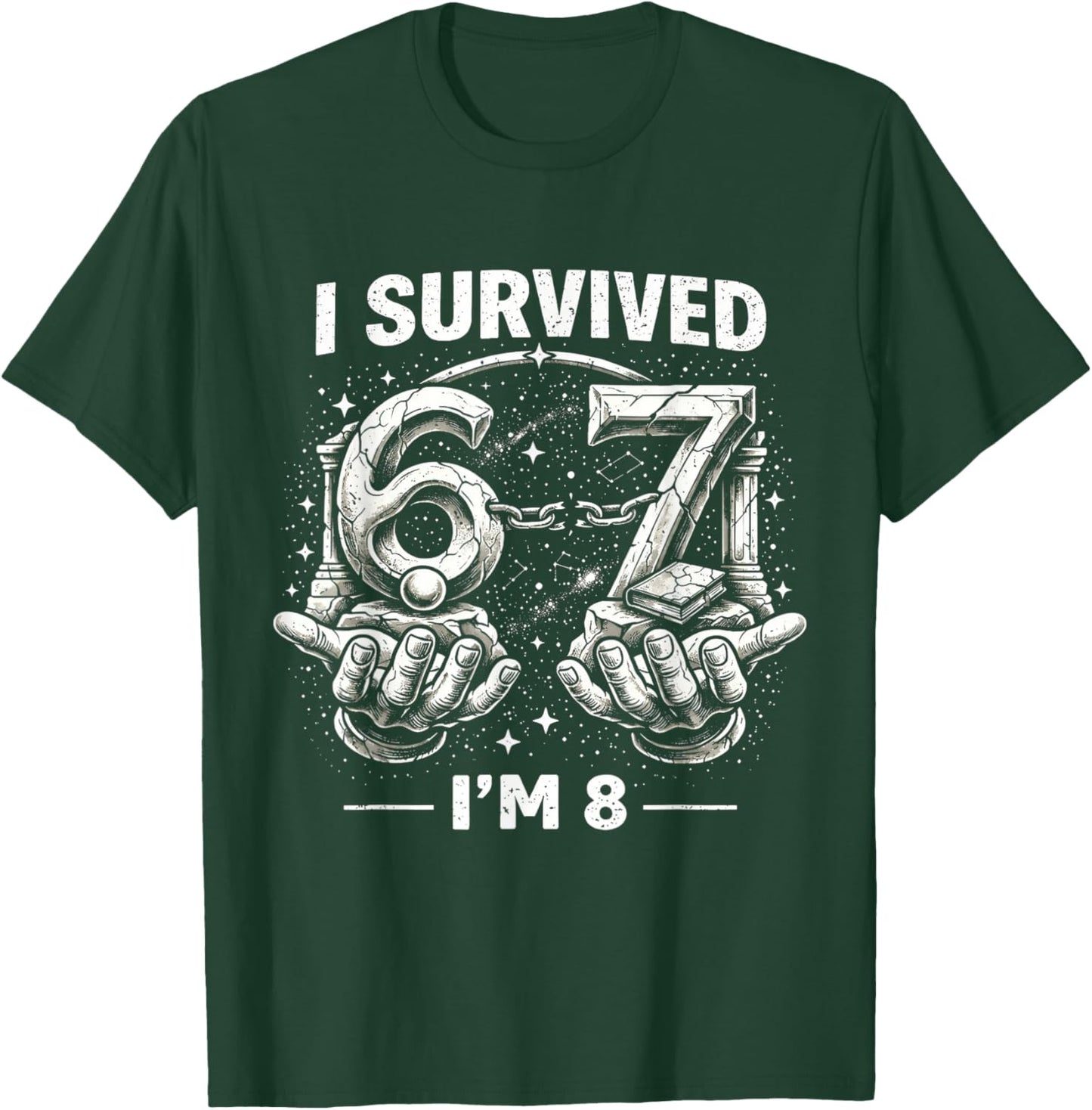 8 Year Old Boys Birthday Outfit 67 Meme Girls 8th Birthday T-Shirt - T-Shirt | Forest