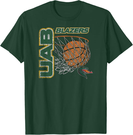 Alabama Birmingham Blazers Vintage Basketball 90's Green T-Shirt - T-Shirt | Forest