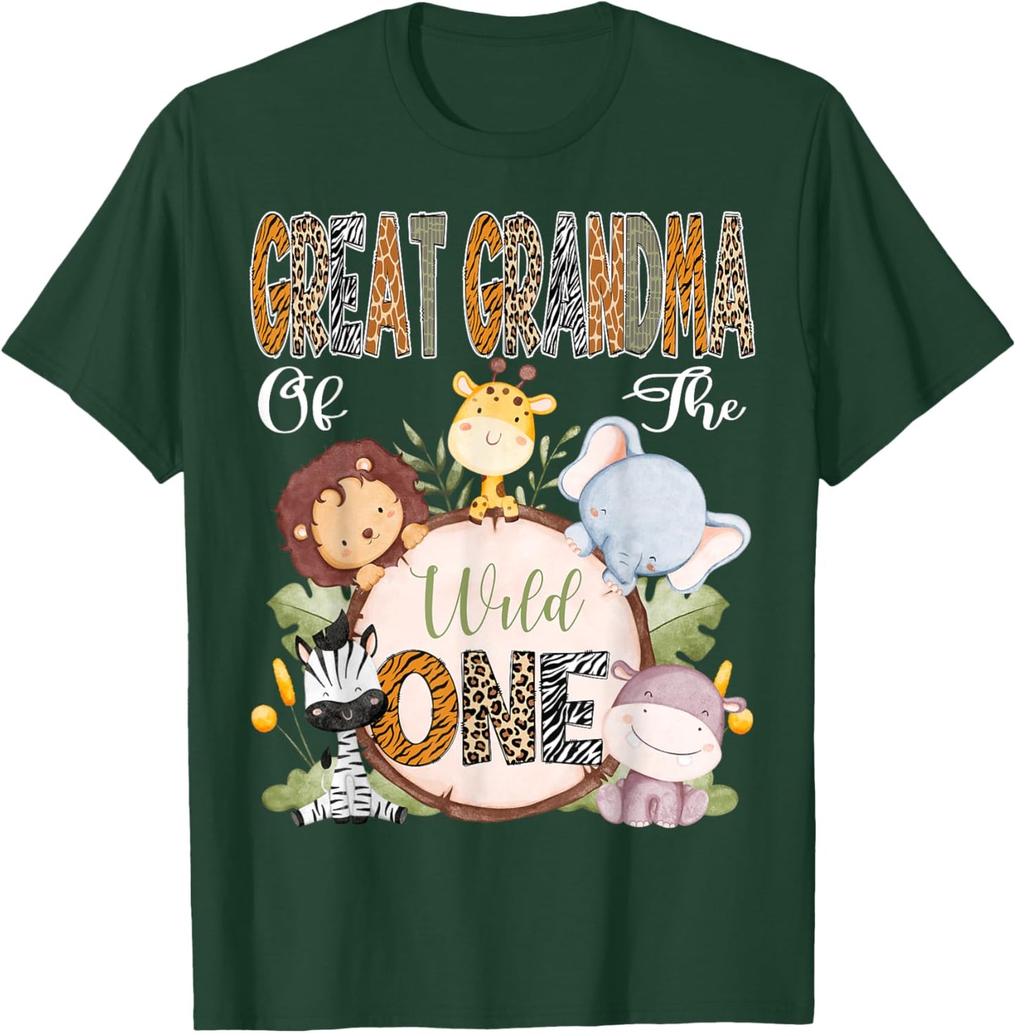 Great Grandma Of The Wild One 1St Birthday Safari Woodland T-Shirt - T-Shirt | Forest