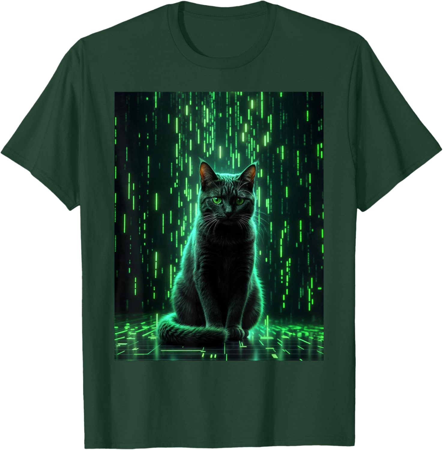 Cool Matrix Cat Art T-Shirt - T-Shirt | Forest