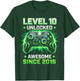 Level 10 Unlocked Awesome Since 2016 10th Birthday Boy Gamer T-Shirt - T-Shirt | Forest