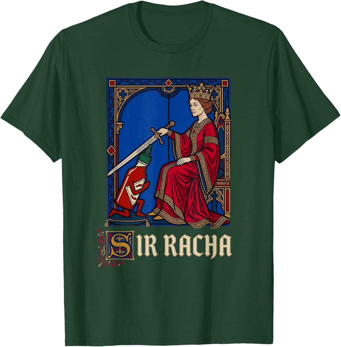 Sir Racha Mittelalterliches Knighting Funny Hot Sauce Pun Sriracha T-Shirt - T-Shirt | Forest
