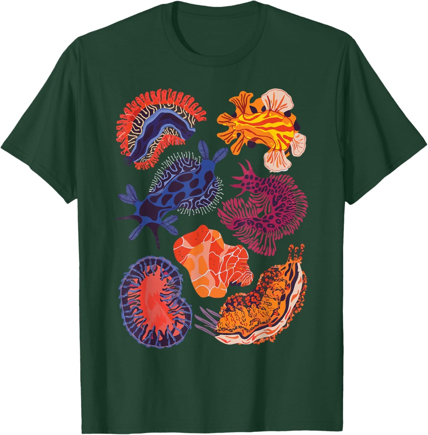 Sea Slugs Nudibranch Marine Animal Biologist Aquarist T-Shirt - T-Shirt | Forest