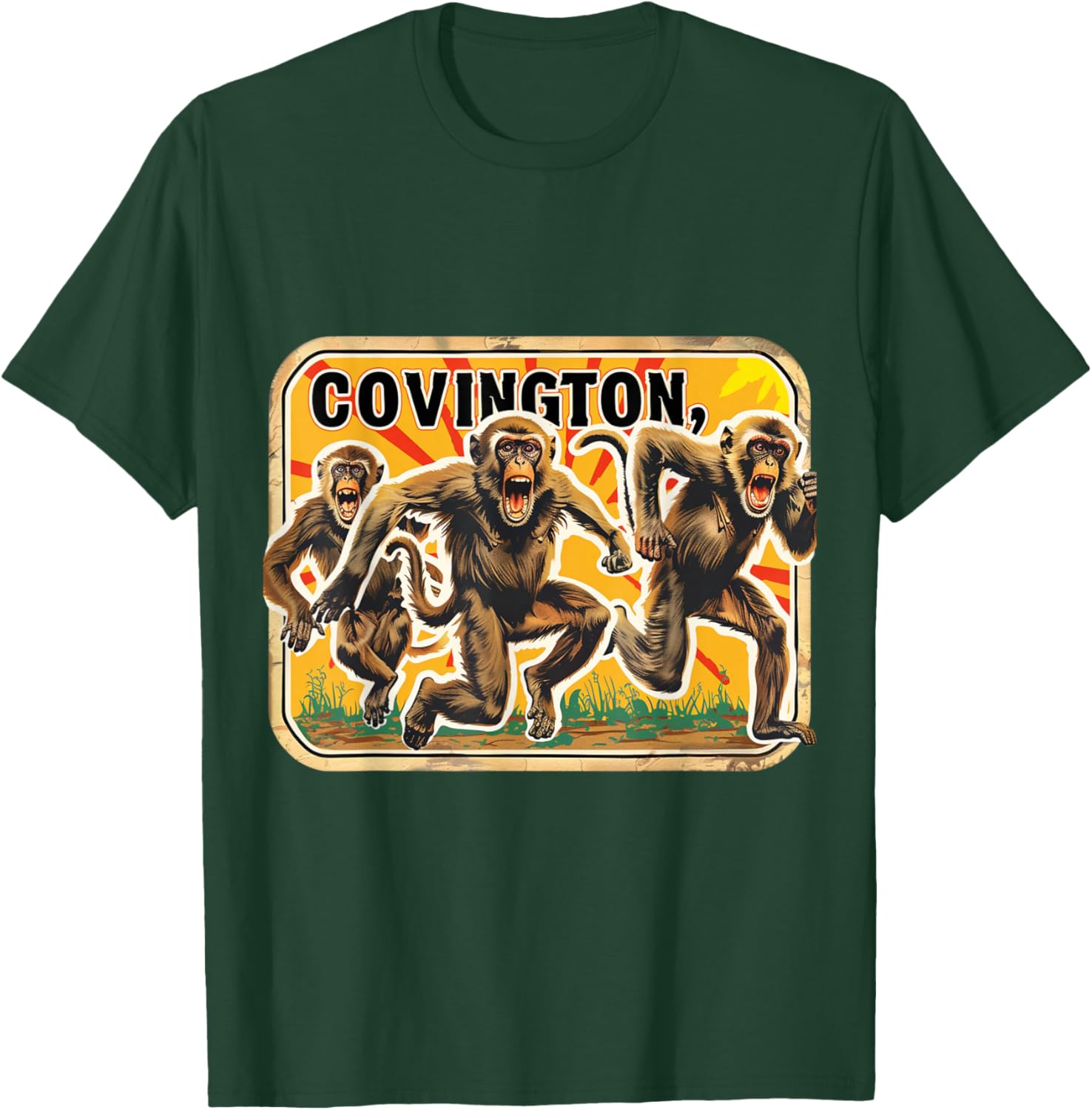 Covington Louisiana Primate Escape Rhesus Macaques Monkeys T-Shirt - T-Shirt | Forest