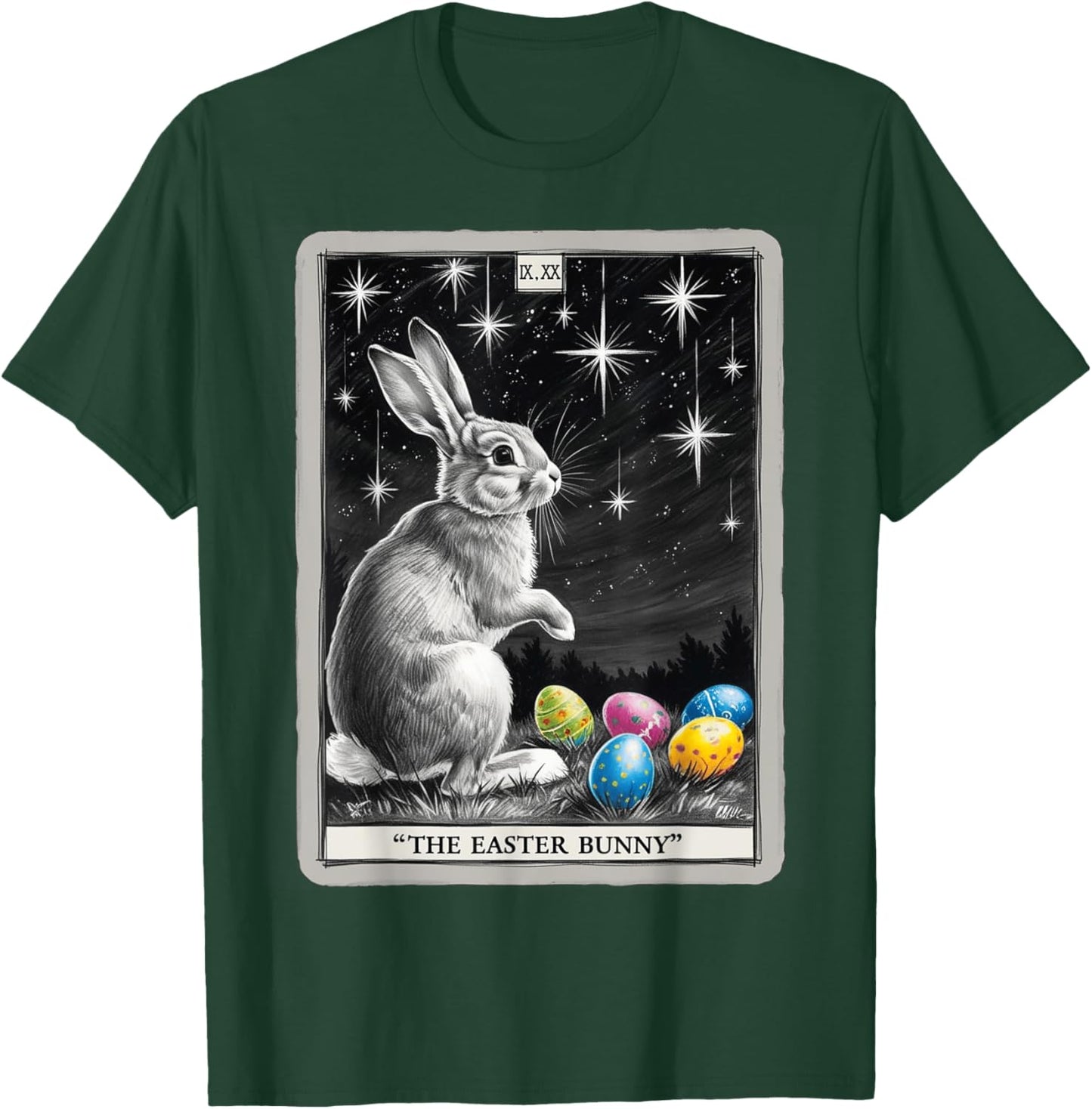 Tarot Card Happy Easter Bunny Spring Easter Egg Easter Day T-Shirt - T-Shirt | Forest