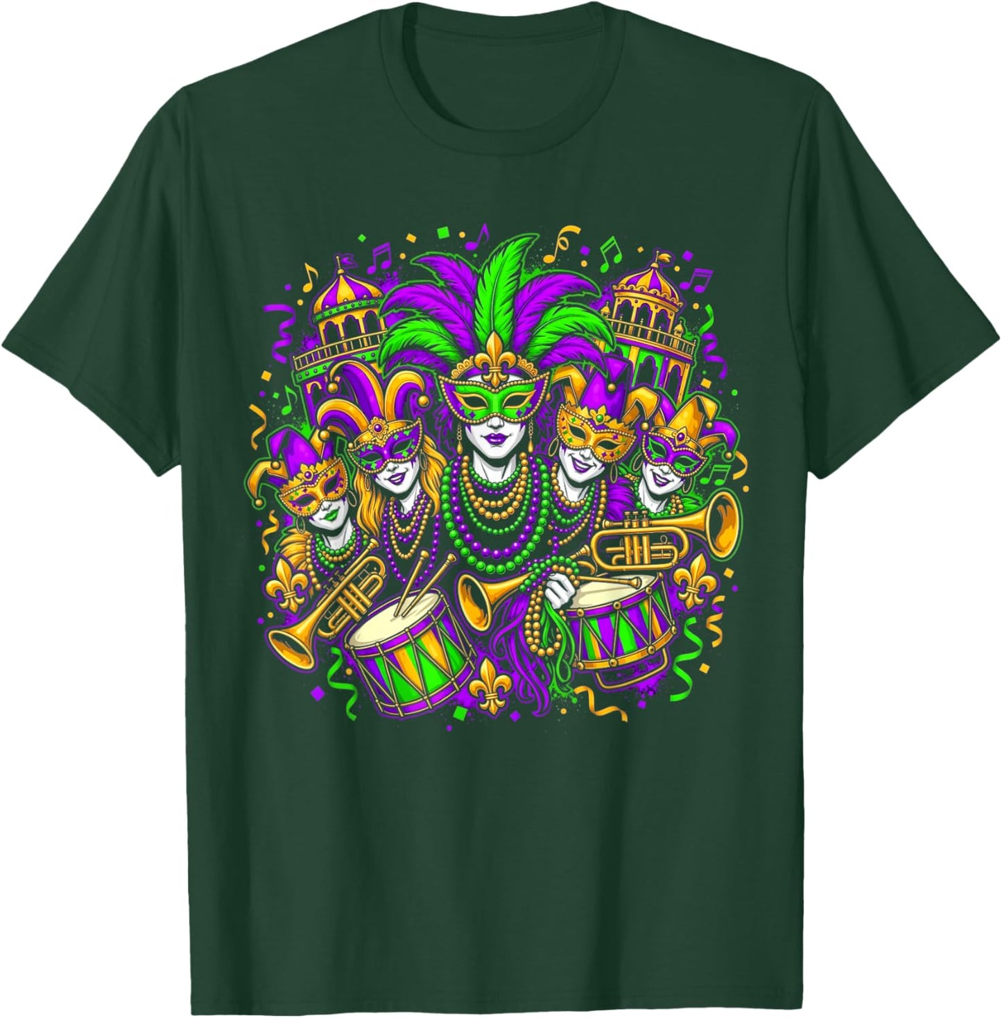 Karneval-Kostüm Ersatz Partner Lustig Mardi Gras Mask Crew T-Shirt - T-Shirt | Forest