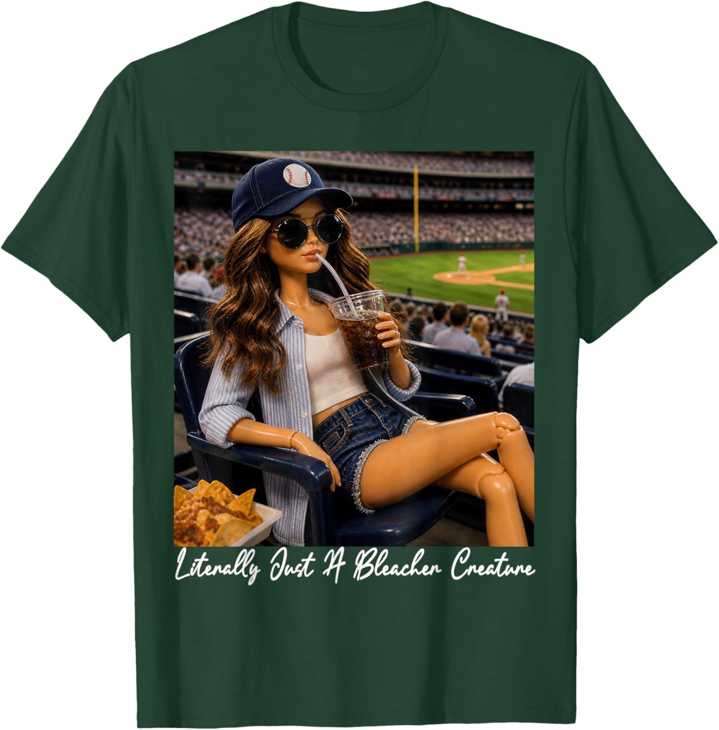 Literally Just A Bleacher Creature Funny Doll Face Meme T-Shirt - T-Shirt | Forest