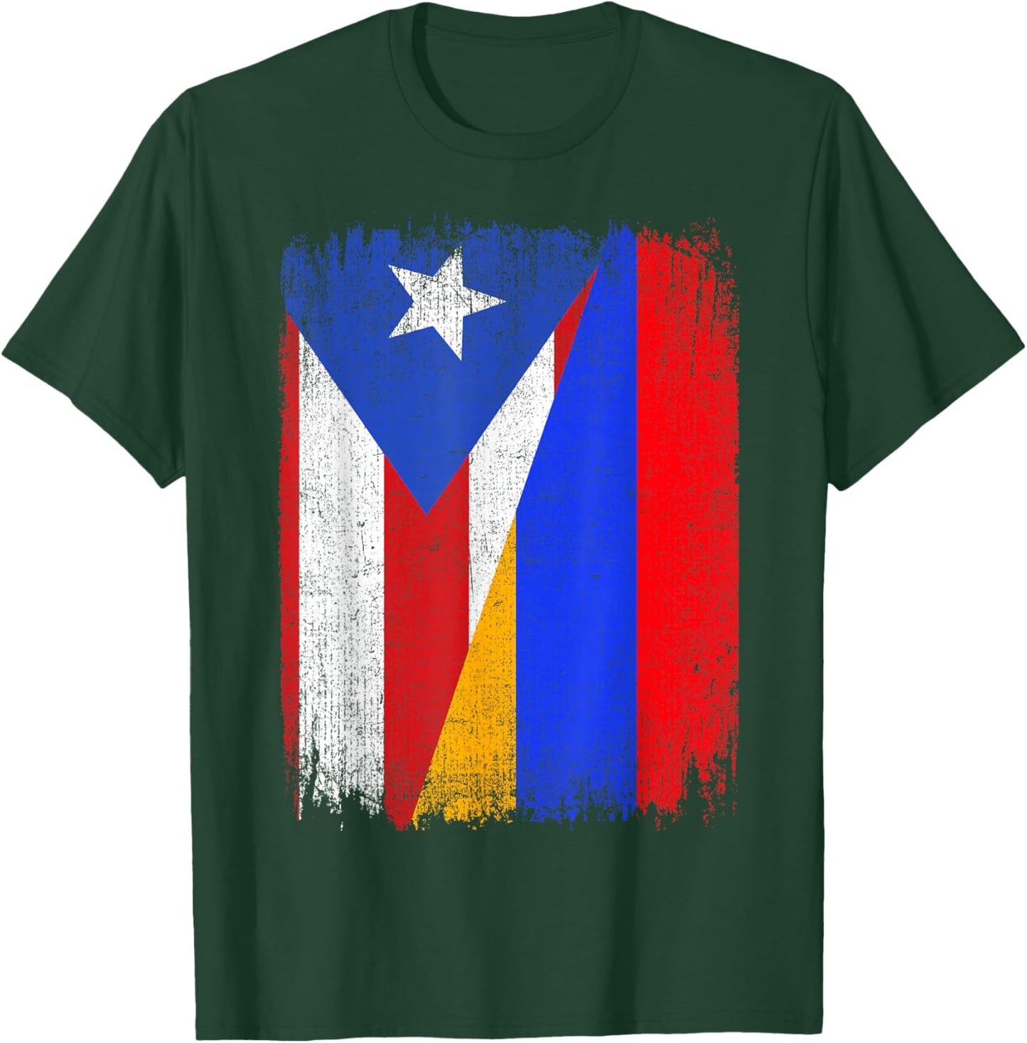 Half Puerto Rico Armenia Flag Armenian Pride Roots T-Shirt - T-Shirt | Forest