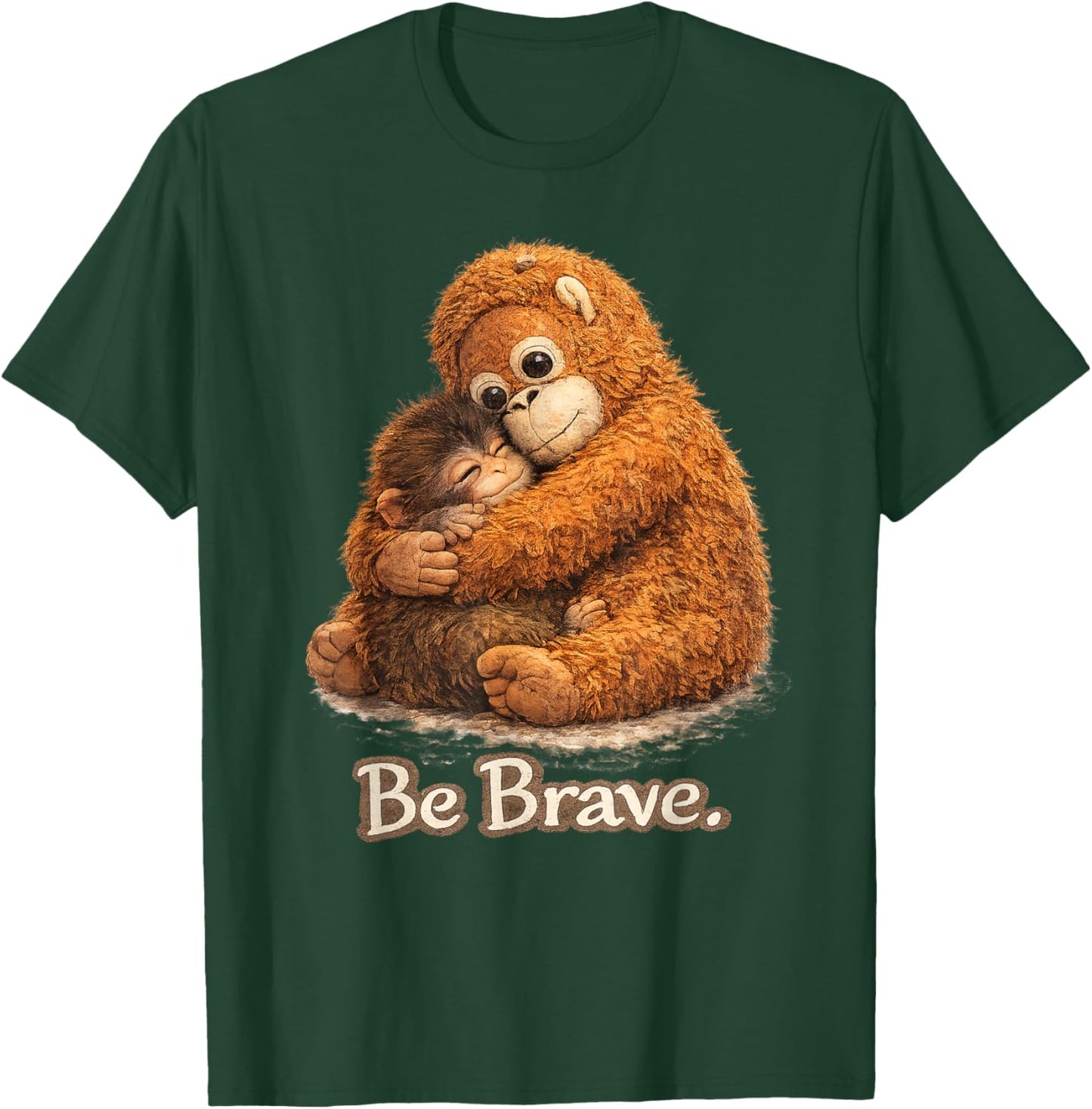 Cute Baby Monkey Punch with his Orangutan Stuffed Toy T-Shirt - T-Shirt | Forest