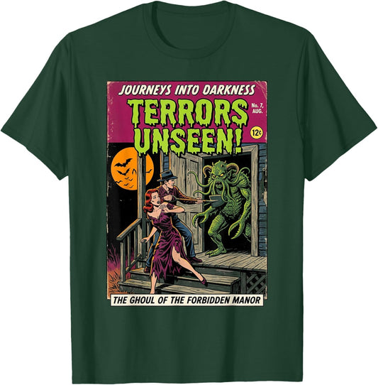 Vintage Horror Comic Book Cover Terrors Unseen Swamp Monster T-Shirt - T-Shirt | Forest