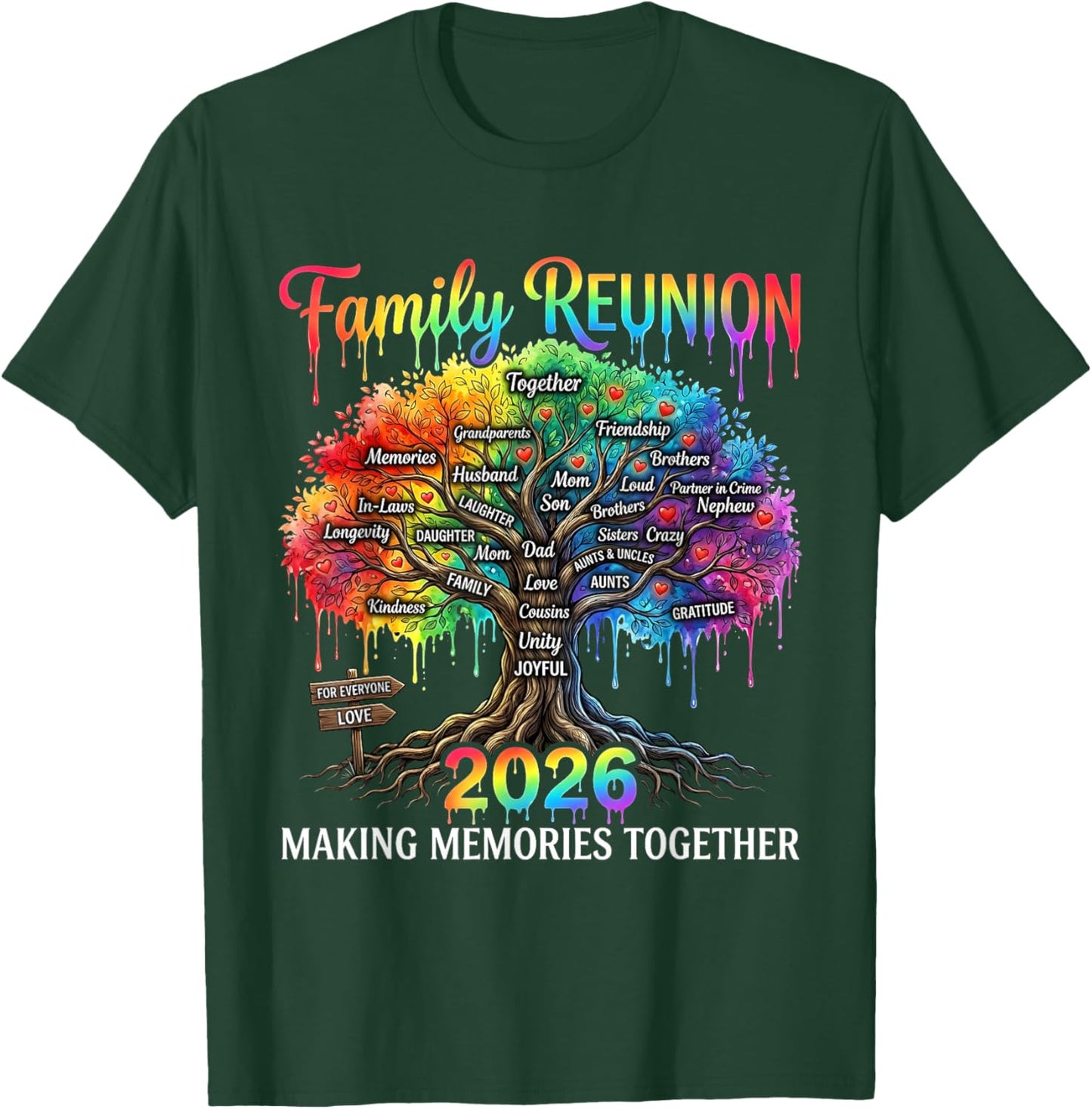 Family Reunion 2026 Making Memories Together Mom Dad Vacay T-Shirt - T-Shirt | Forest