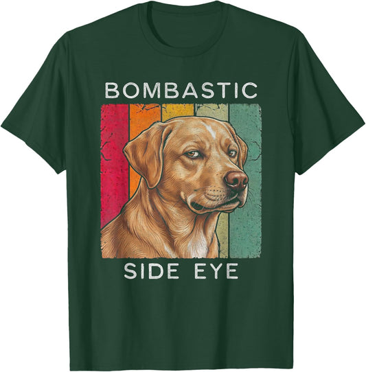 Bombastic Side Eye Labrador Dog Retro Vintage Look T-Shirt - T-Shirt | Forest