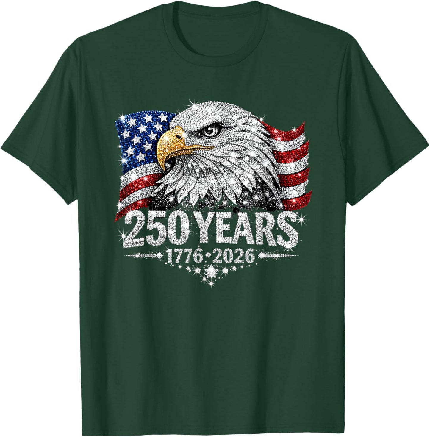 Patriotic America Women Men 250th Anniversary USA T-Shirt - T-Shirt | Forest