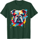 Colorful English Bulldog Dog Painting T-Shirt - T-Shirt | Forest