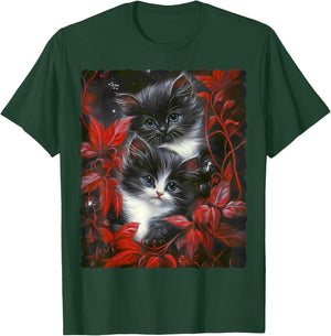 Cute Magical Cat Kitten Fantasy Art Design T-Shirt - T-Shirt | Forest