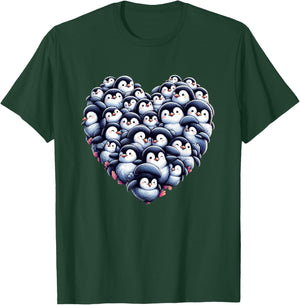 Penguins Love Beautiful Colorful Penguin Art Animal T-Shirt - T-Shirt | Forest
